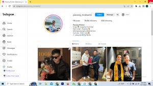 An Instagram profile search page