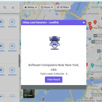 GMaps result page using free Google Maps scraper by LeadStal